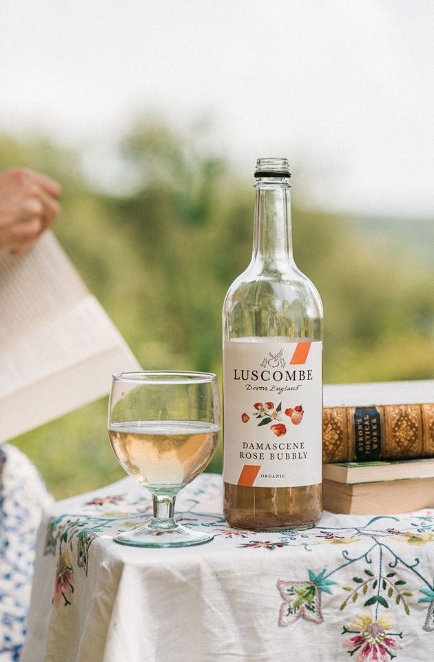 A bottle of Luscombe Damascene Rose Bubbly now available in the perfect sharing size