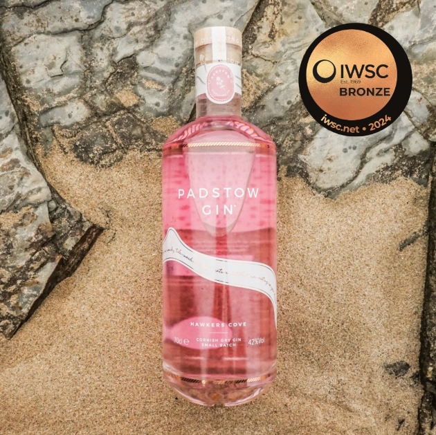 A bottle of Hawkers Cove Padstow Gin