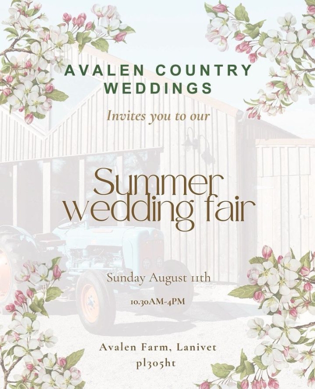 Avalen Country Weddings Summer Wedding Fair poster