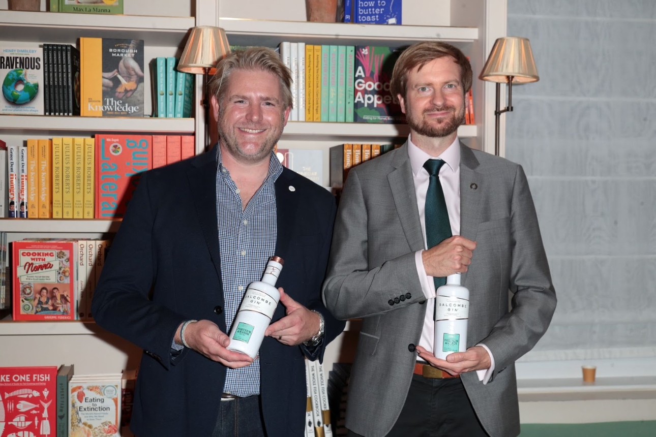 ngus Lugsdin, co-founder and director of Salcombe Gin with Oscar Dodd, Wine and Spirits Buyer at Fortnum & Mason