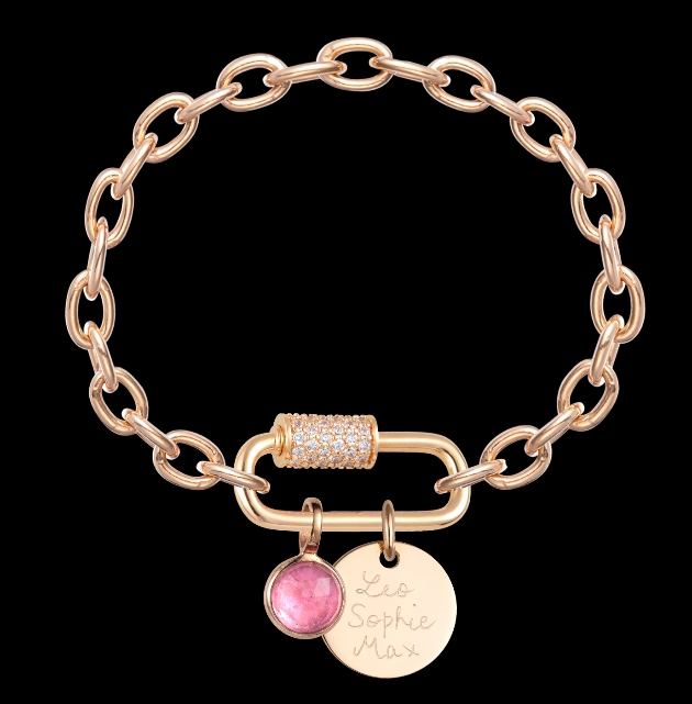 MERCI MAMAN_Personalised Lucky Charm birthstone Bracelet - From £169