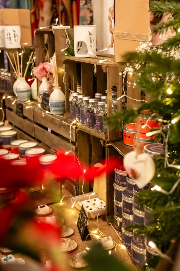 Christmas gifts at the Christmas Street Market on Fore Street in Newquay