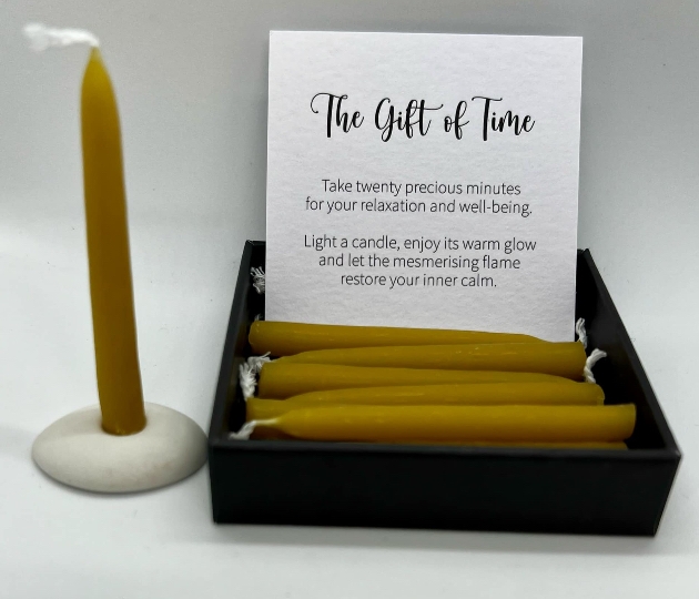 The Gift of Time candles from Three for a Girl!